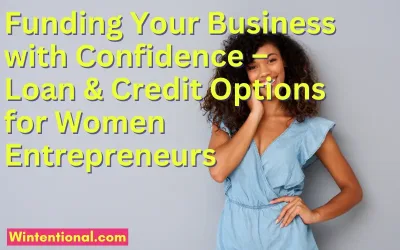 A smiling woman in a blue dress, titled Funding Your Business with Confidence