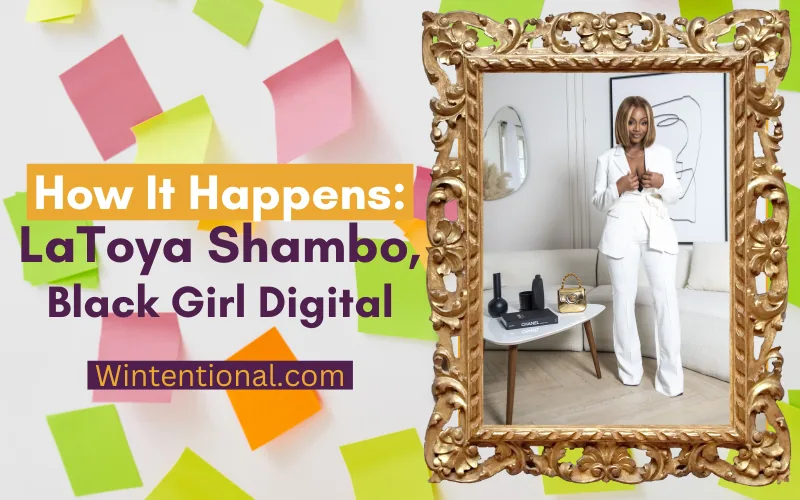 How It Happens: LaToya Shambo, Black Girl Digital, portrait in a gold frame