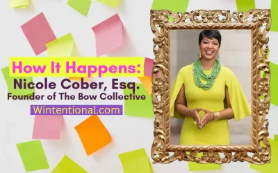 How It Happens: Nicole Cober, Esq., Founder of The Bow Collective, portrait in a gold frame