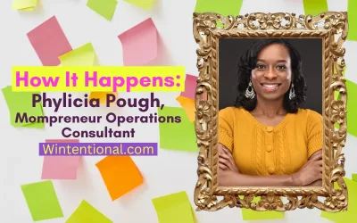 How It Happens: Phylicia Pough, Mompreneur Operations Consultant, portrait in a gold frame