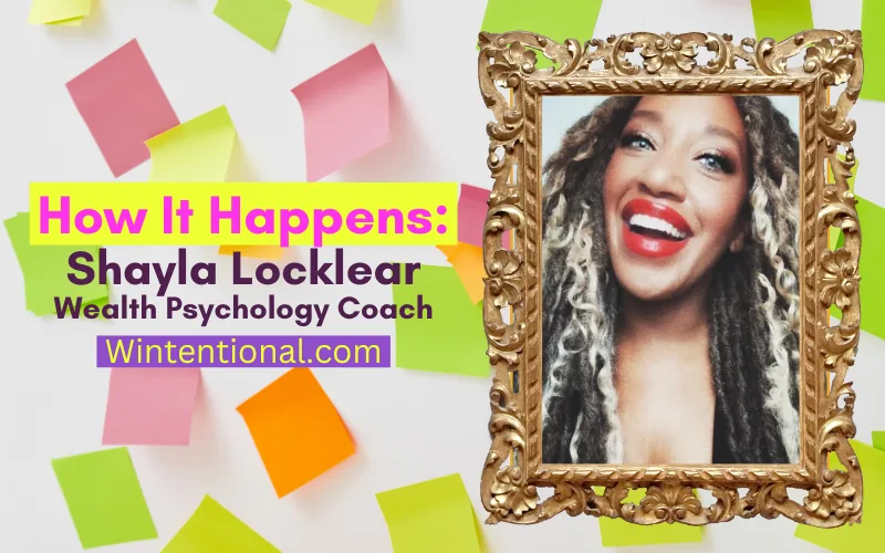 How It Happens: Shayla Locklear, Wealth Psychology Coach, portrait in a gold frame